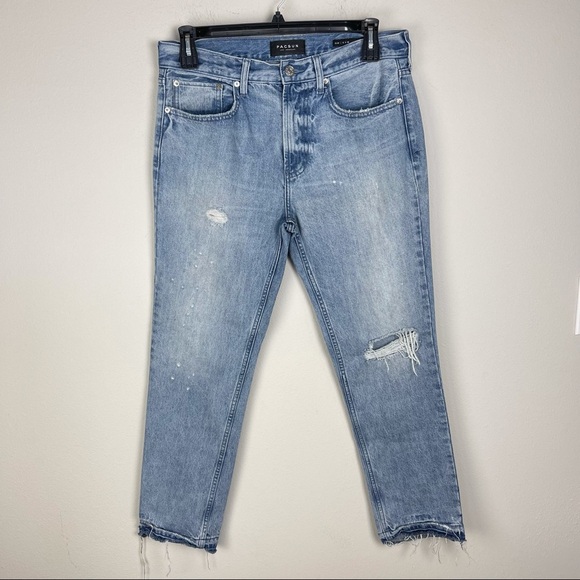 PacSun light wash distressed men slim fit jeans 100% cotton rn45421 size 32x30 - Picture 2 of 13